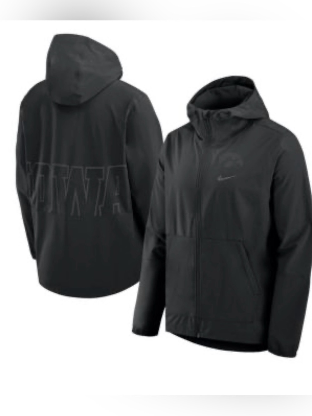 Nike Iowa Hawkeyes Performance Full Zip Hooded Jacket XL Black New With Tags
